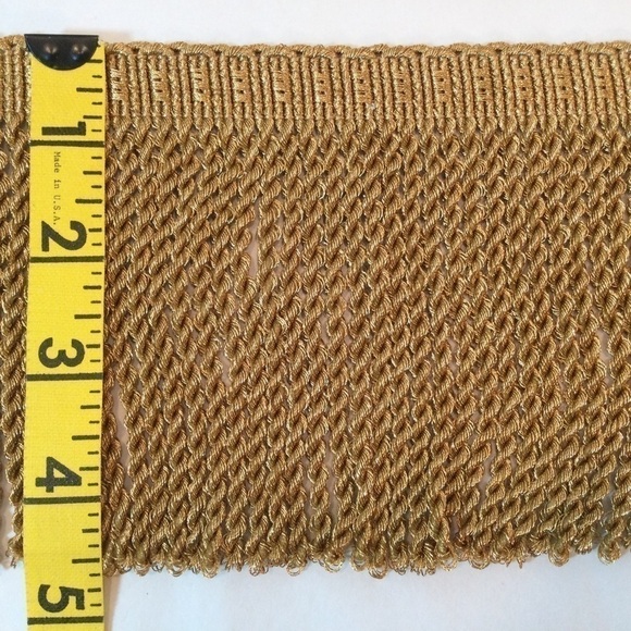 Wide Gold Metallic Bullion Fringe - 2 Yards - Picture 3 of 6